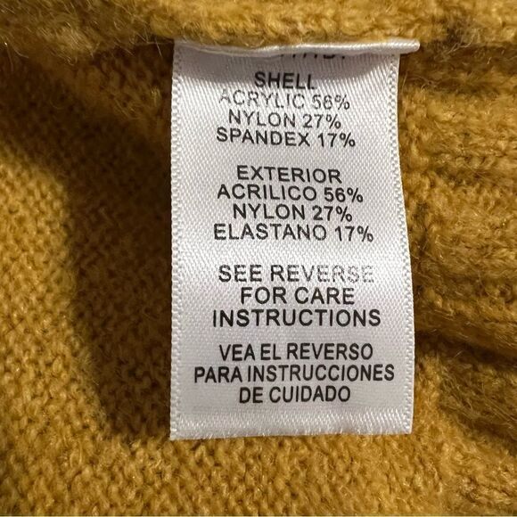 En Creme Gold Turtleneck Crochet Sleeves Sweater -- M/L - Picture 14 of 15